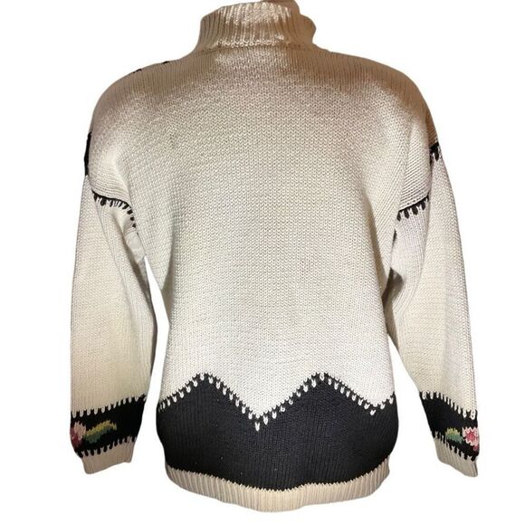 Rebecca Stone Vintage 80’s Knit Floral Sweater, Medium - Picture 5 of 14